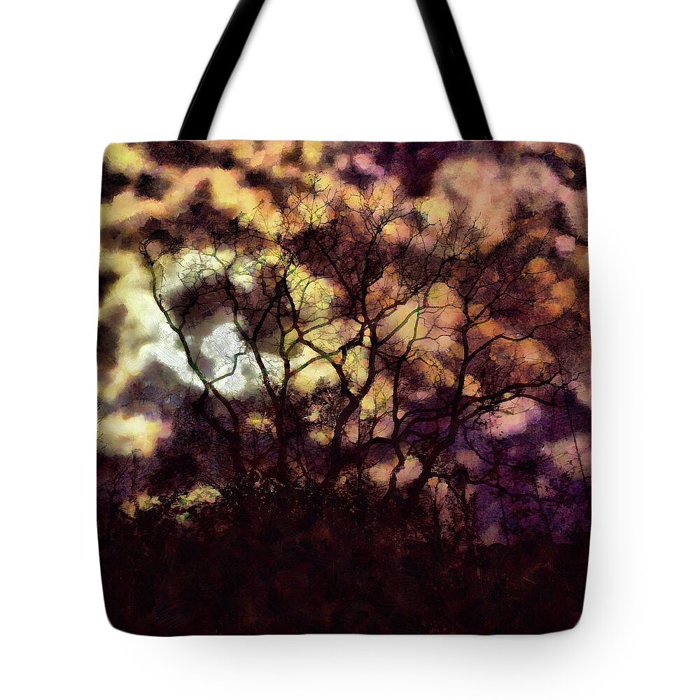 Tree Tote Bag featuring the mixed media Spectral Tree by Christopher Reed