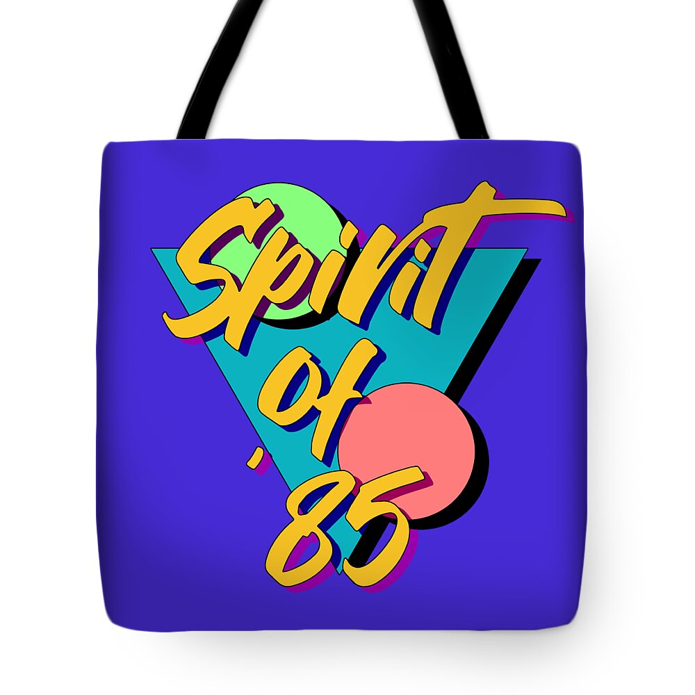 Memphis Tote Bag featuring the digital art Spirit of 85 New Memphis Graphic by Christopher Lotito