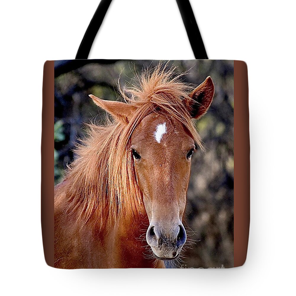 Salt River Wild Horses Tote Bag featuring the digital art Spirited by Tammy Keyes