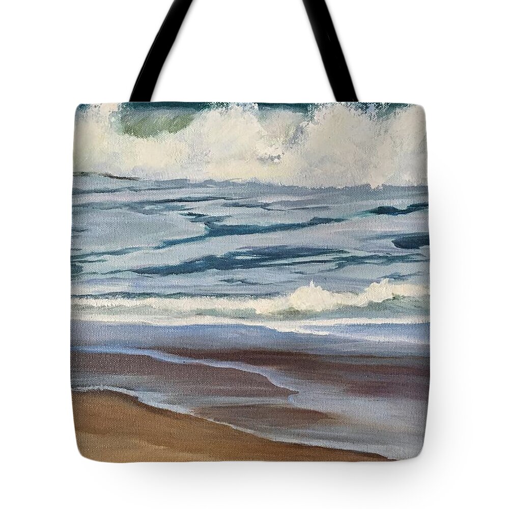 Waves Tote Bag featuring the painting Splashing Waves by Judy Rixom