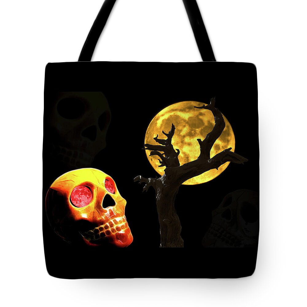 Skull Tote Bag featuring the photograph Spooky Night by Shane Bechler