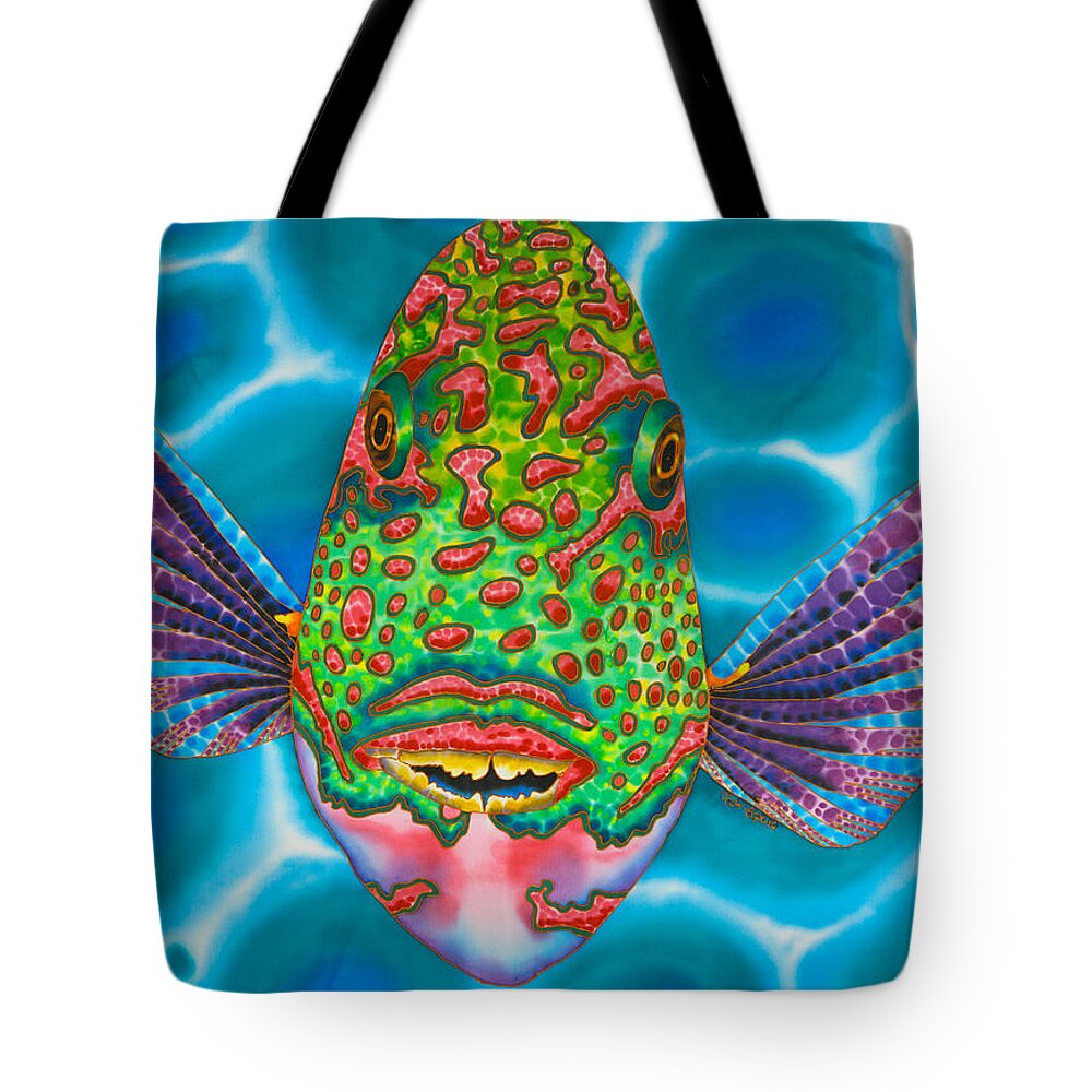 Diving Tote Bag featuring the painting Bicolor Parrotfish by Daniel Jean-Baptiste