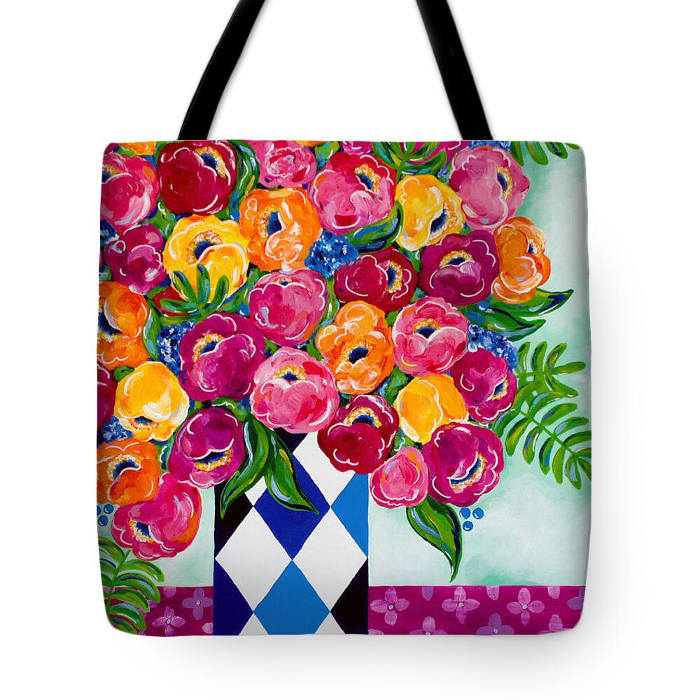 Flower Bouquet Tote Bag featuring the painting Spring Blooms by Beth Ann Scott