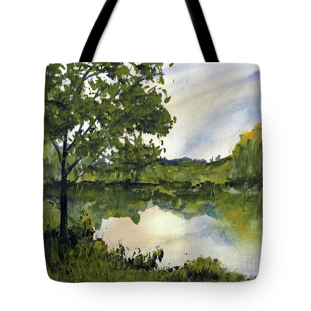 Suwannee Tote Bag featuring the painting Spring Comes Slowly on the Suwannee River by Randy Sprout