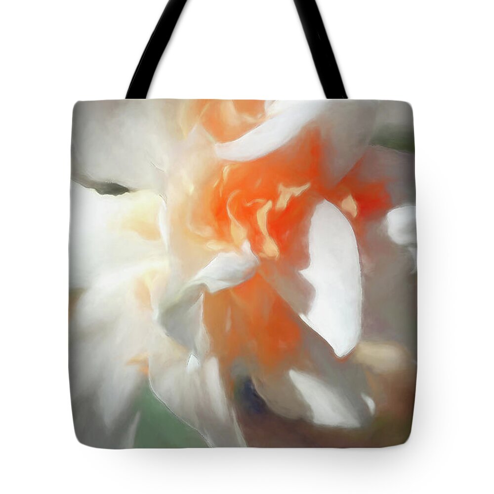 Orange Tote Bag featuring the digital art Spring Daffodil by Amy Dundon