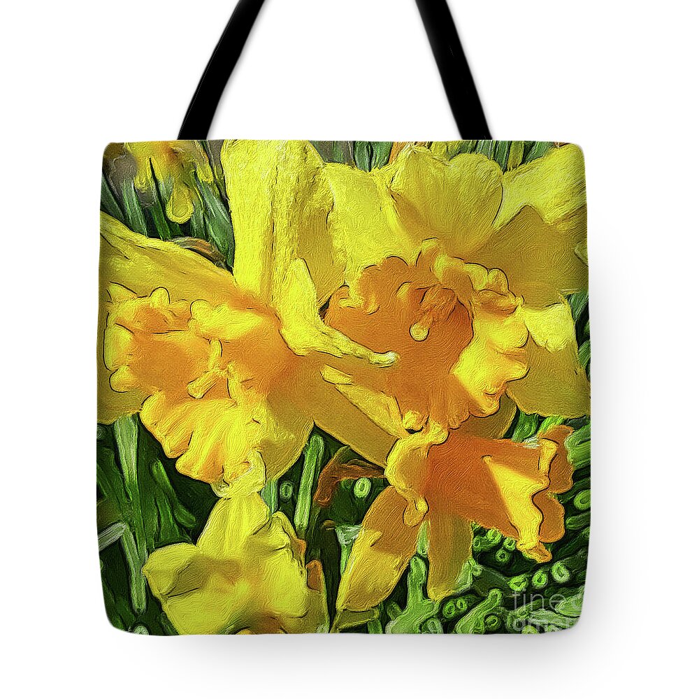 Daffodils Tote Bag featuring the photograph Spring Daffodils by Jeanette French