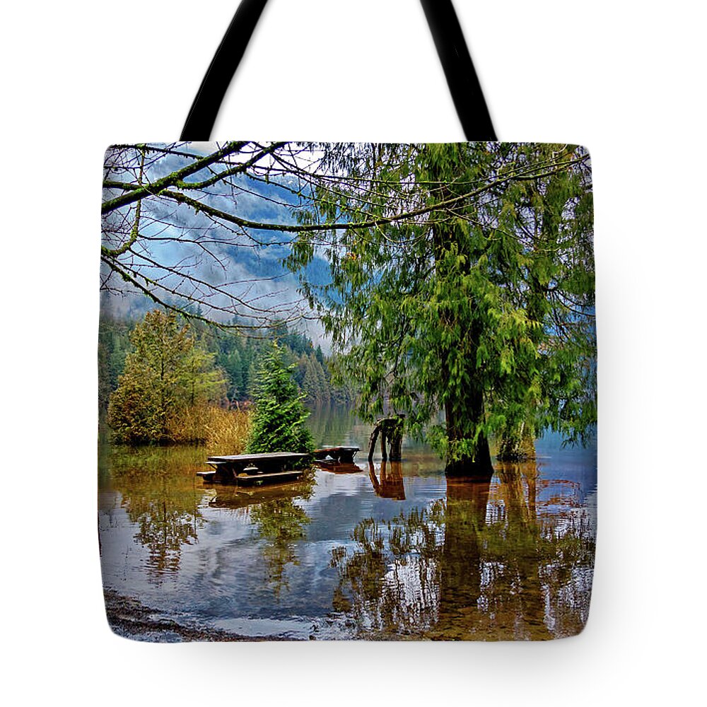 Alex Lyubar Tote Bag featuring the photograph Spring flood by Alex Lyubar