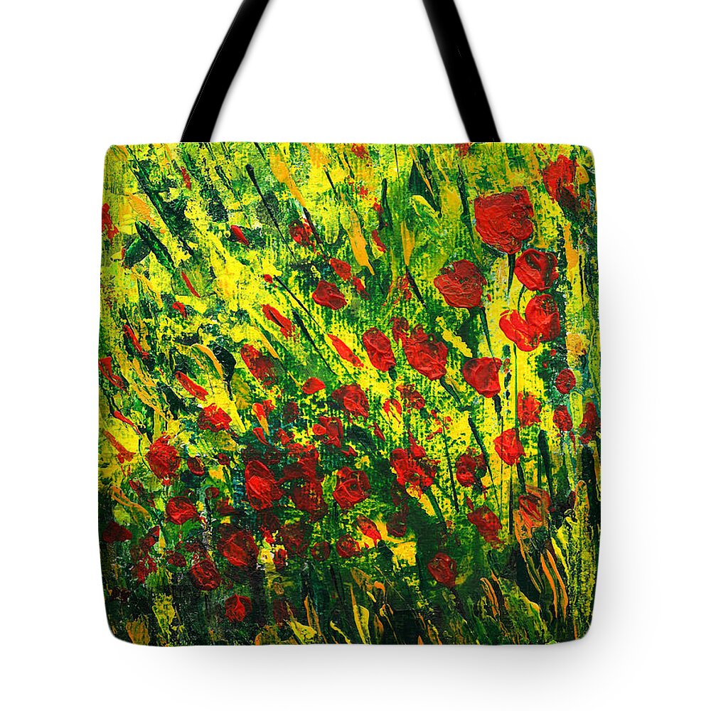 Spring Flowers Tote Bag featuring the painting Spring in the air by Asha Sudhaker Shenoy