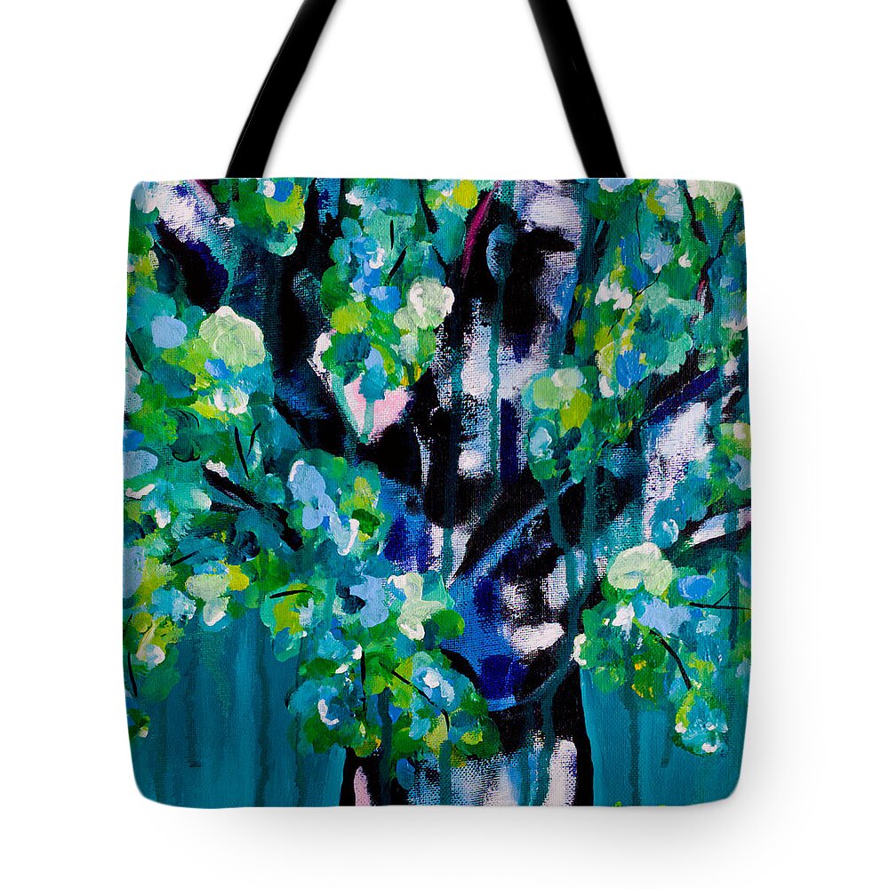 Landscape Tote Bag featuring the painting Spring Showers by Beth Ann Scott