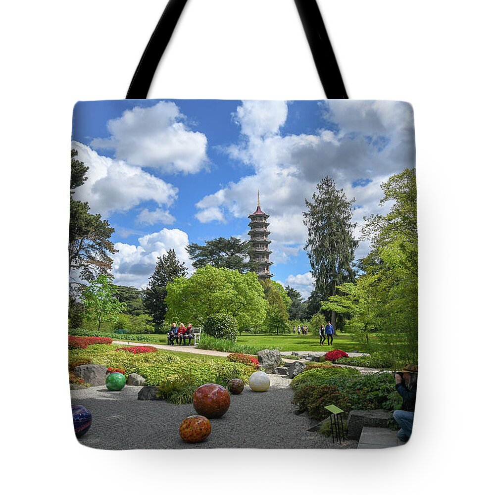Landscape Tote Bag featuring the photograph Spring sunshine at Kew Gardens by Andrew Lalchan
