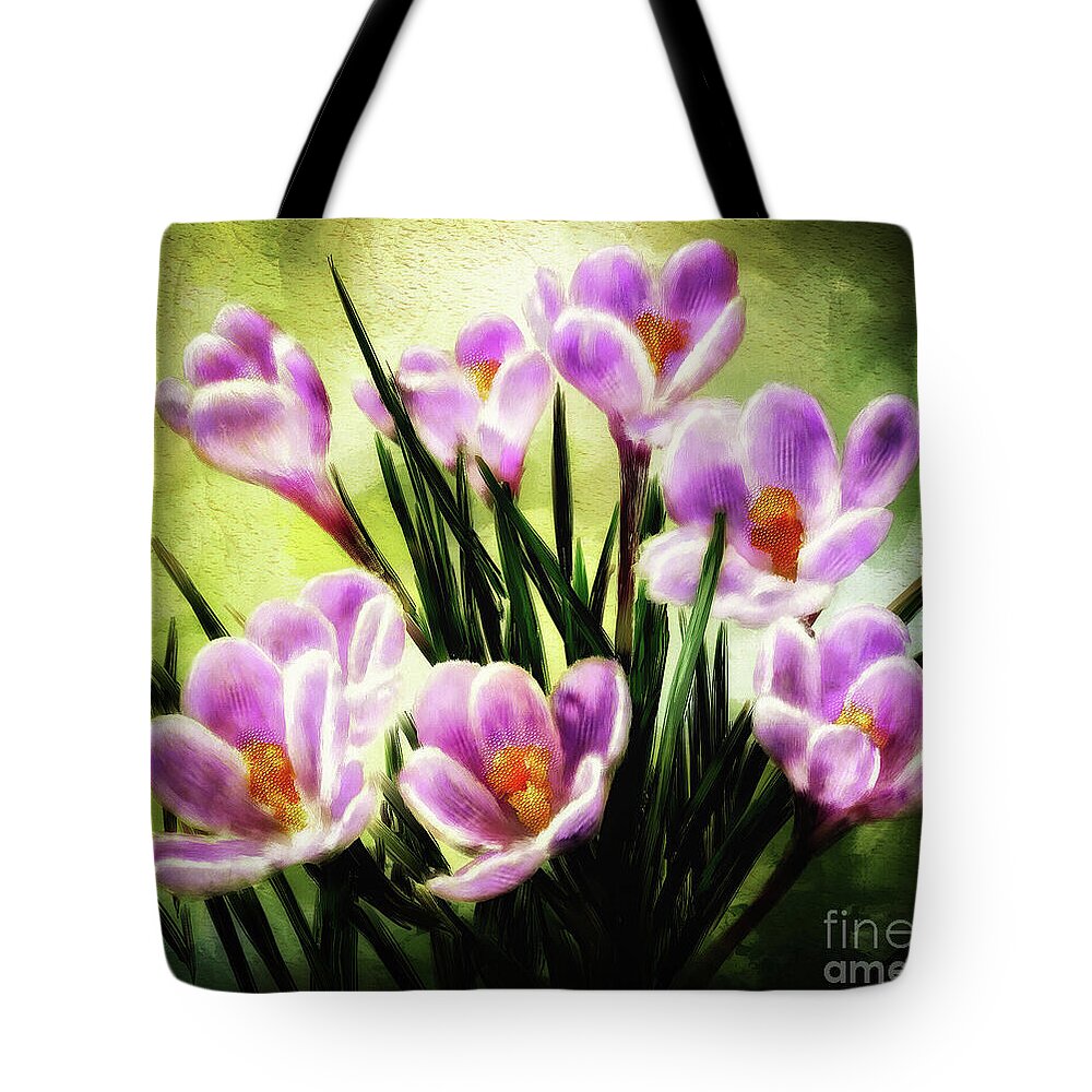 Flower Tote Bag featuring the digital art Spring's Early Gift by Lois Bryan