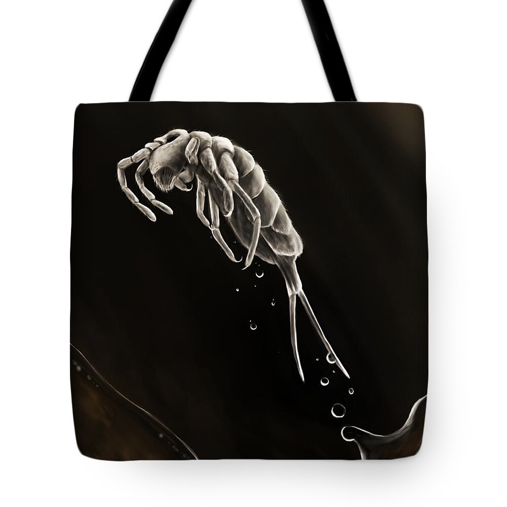 Springtail Tote Bag featuring the digital art Springtail by Katelyn Solbakk