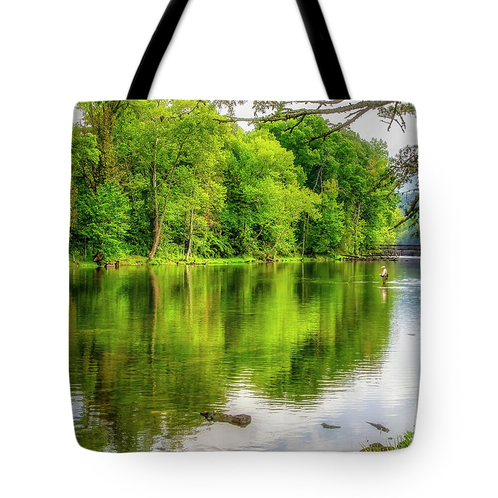 Springtime Tote Bag featuring the photograph Springtime on the South Fork by Shelia Hunt