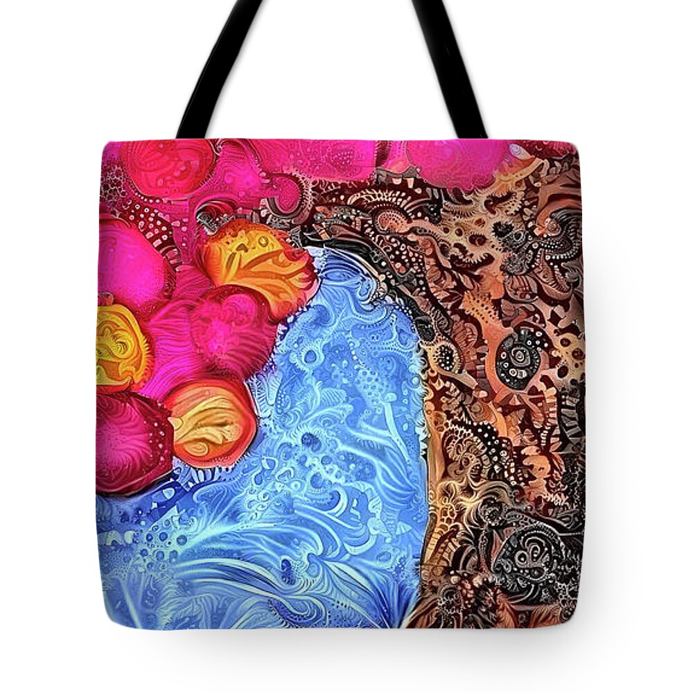 Spring Tote Bag featuring the mixed media Springtime Orbs Digital by Carlee Ojeda