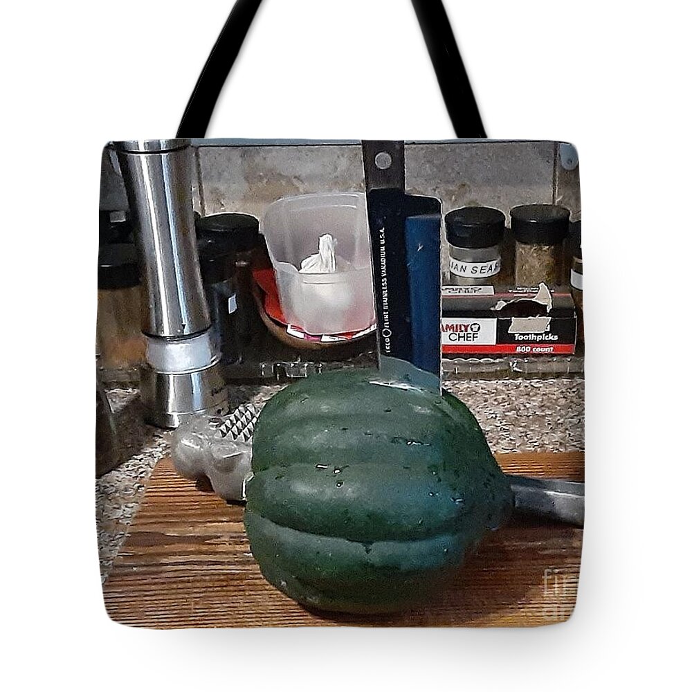 Squash Tote Bag featuring the photograph Split the Squash by Nancy Graham