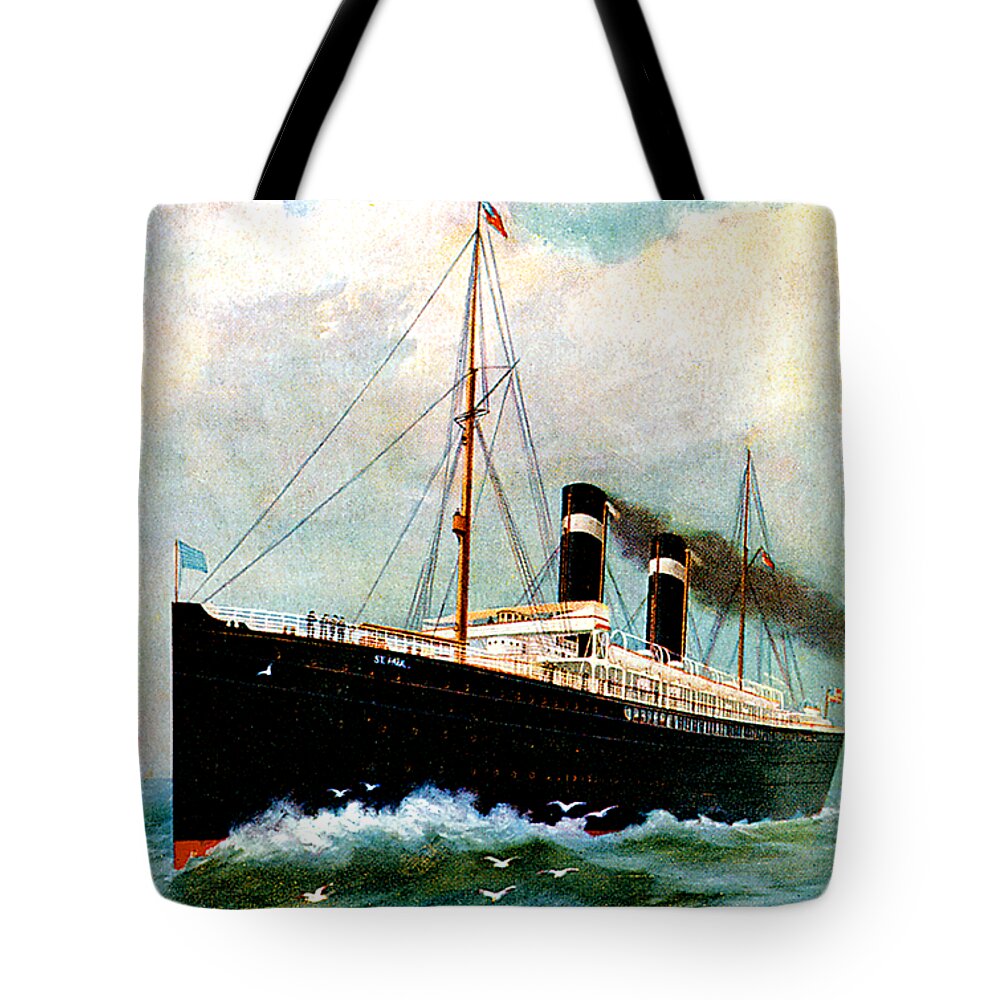 Paul Tote Bag featuring the painting SS Saint Paul Cruise Ship by Unknown
