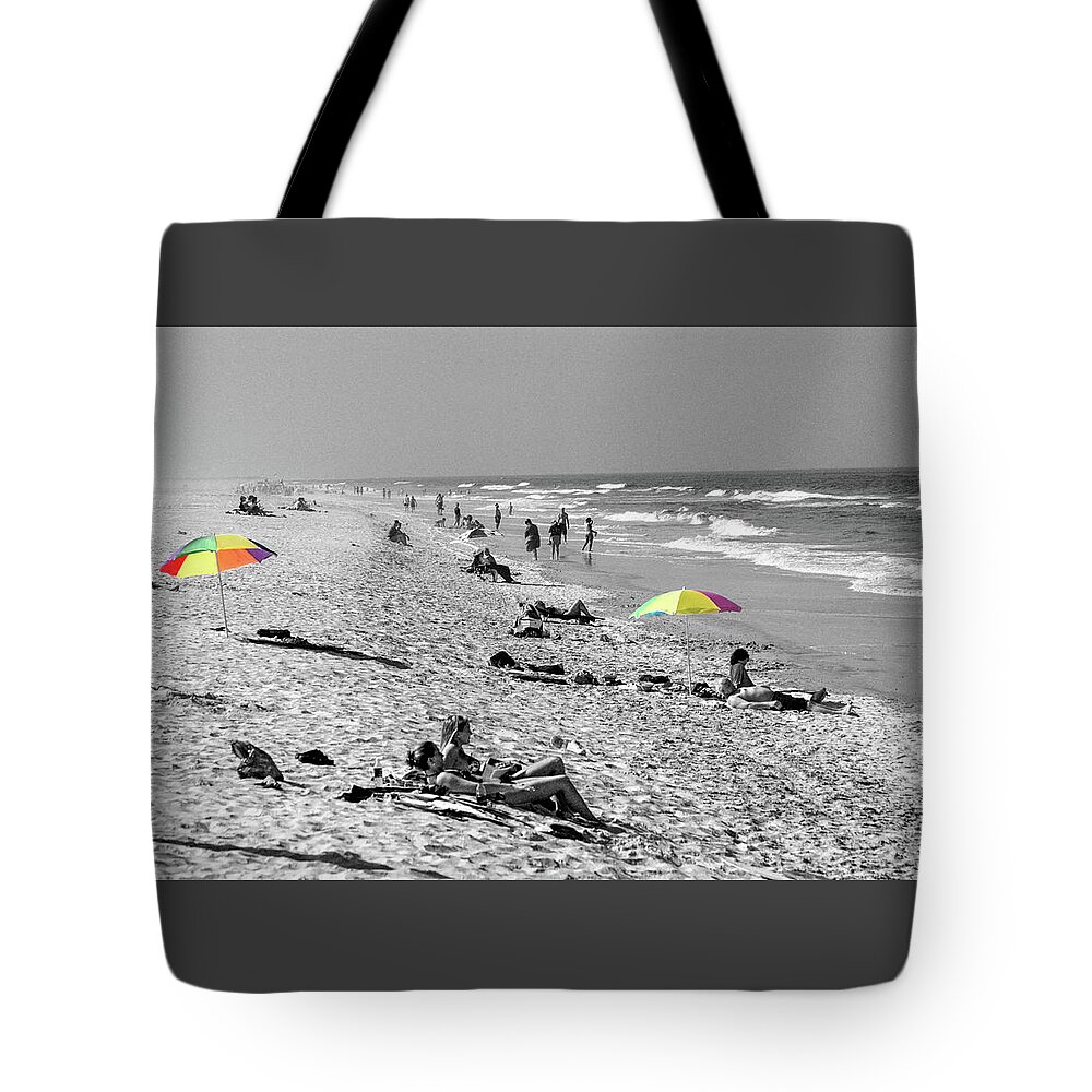 America Tote Bag featuring the photograph St Augustine Beach in Black and White by James C Richardson