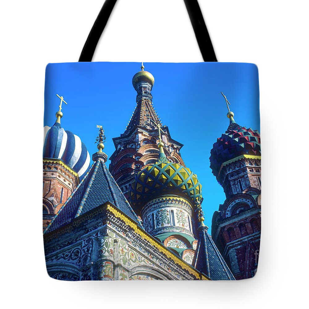 Moscow Tote Bag featuring the photograph St. Basil's Onion Domes by Bob Phillips