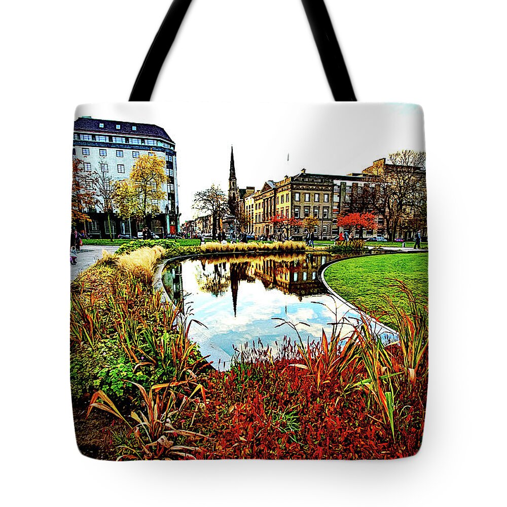 Scotland Tote Bag featuring the digital art St George's Square by SnapHappy Photos
