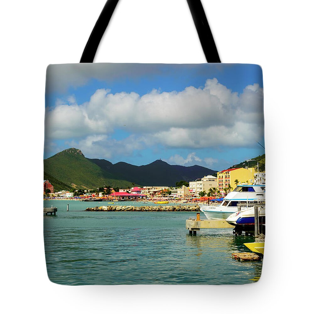 Skies Tote Bag featuring the photograph St. Maarten 1 by AE Jones