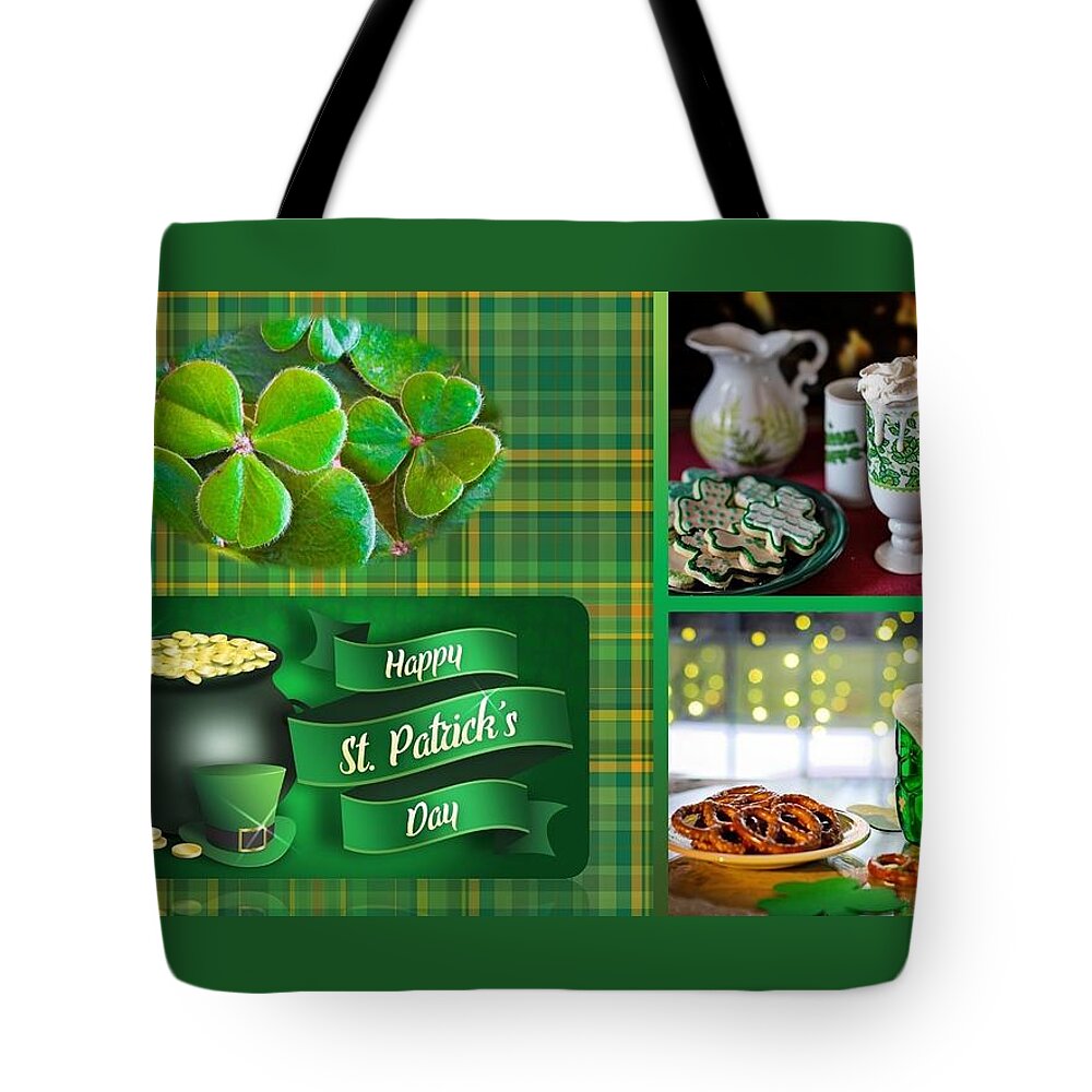 Irish Tote Bag featuring the mixed media St. Patrick's Day Celebration by Nancy Ayanna Wyatt
