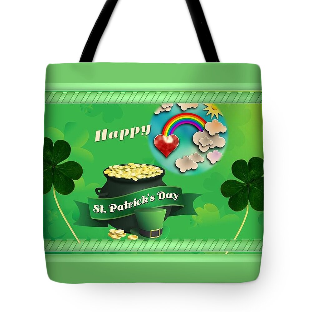St. Patrick's Day Tote Bag featuring the mixed media St. Patrick's Day for Kids by Nancy Ayanna Wyatt