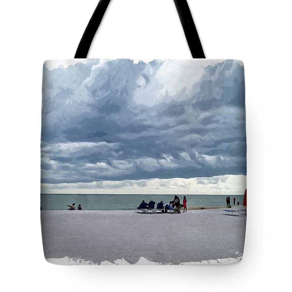  Rain Tote Bag featuring the digital art St. Pete Beach by Chauncy Holmes