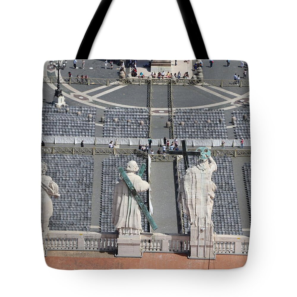 Vatican Tote Bag featuring the photograph St. Peter's Statues by Jim Albritton
