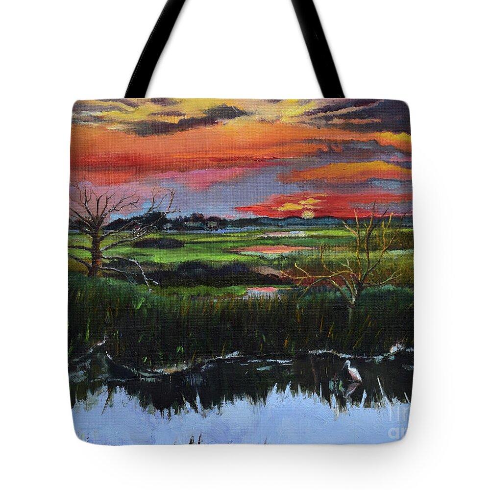 St. Simons Tote Bag featuring the painting St. Simons Sunrise by Jan Dappen