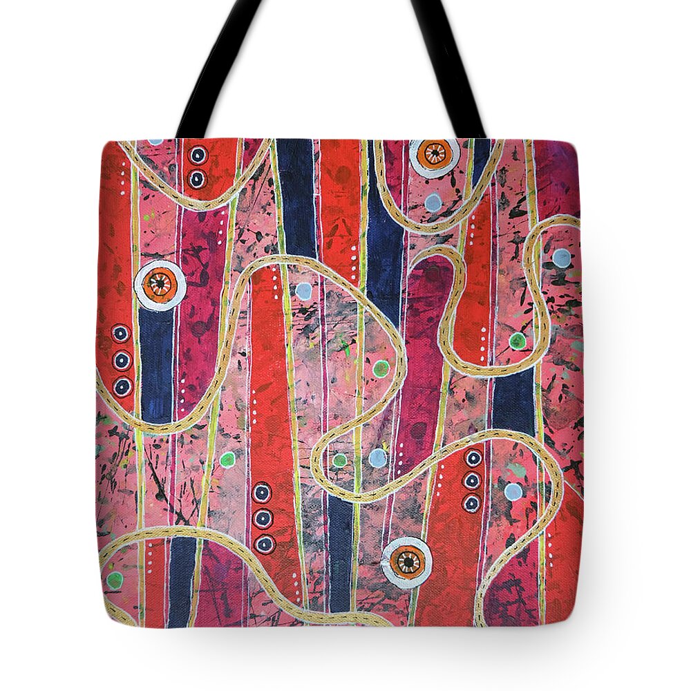 Music Tote Bag featuring the painting Staccato by Laura Hol Art