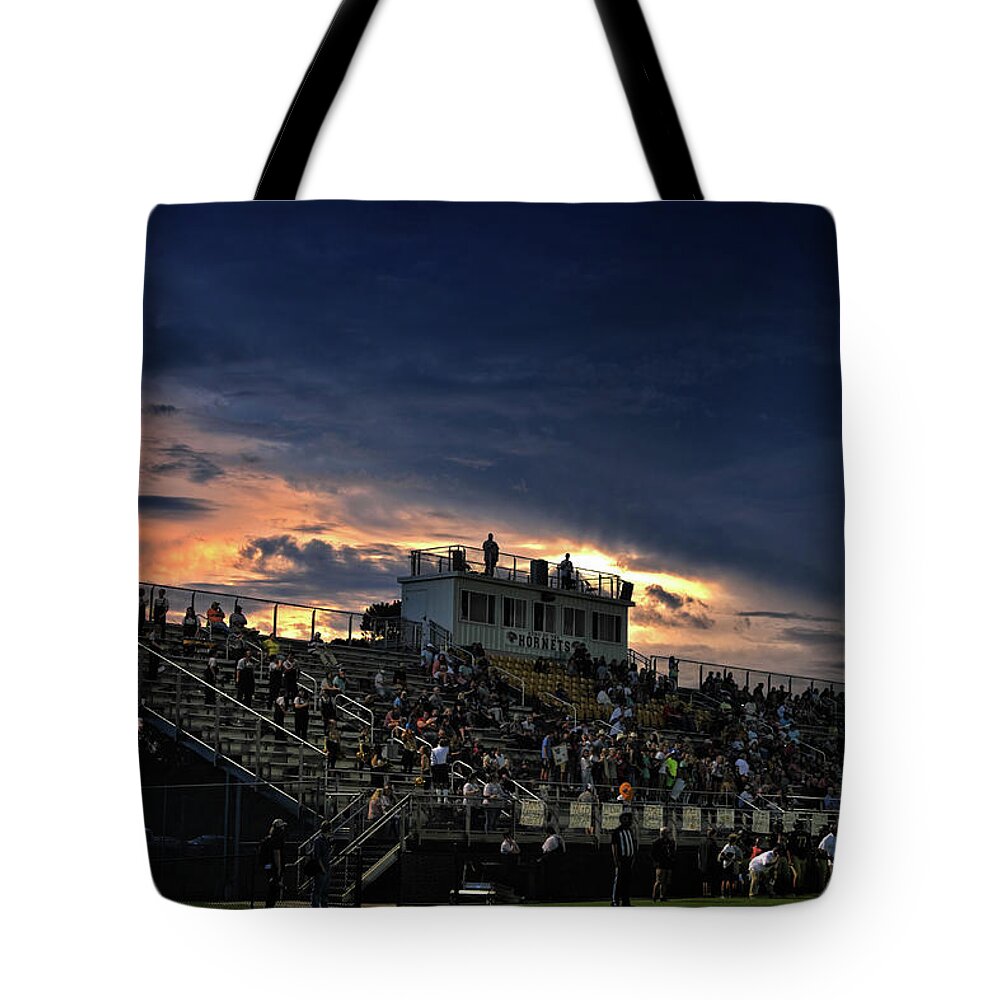 Stadium Tote Bag featuring the photograph Stadium Sunset by George Taylor