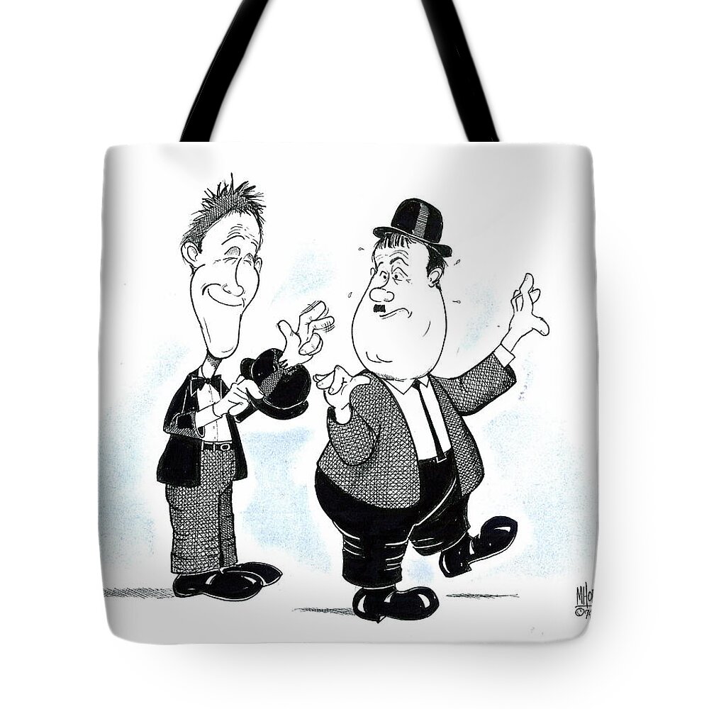 Stan Tote Bag featuring the drawing Stan and Babe by Michael Hopkins