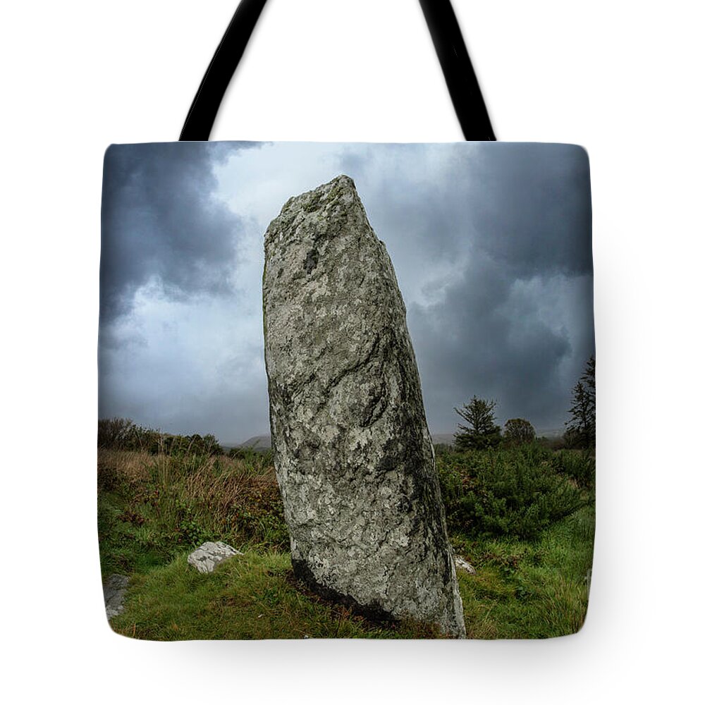 Square Tote Bag featuring the photograph Standing Stone In The Storm by Catherine Sullivan