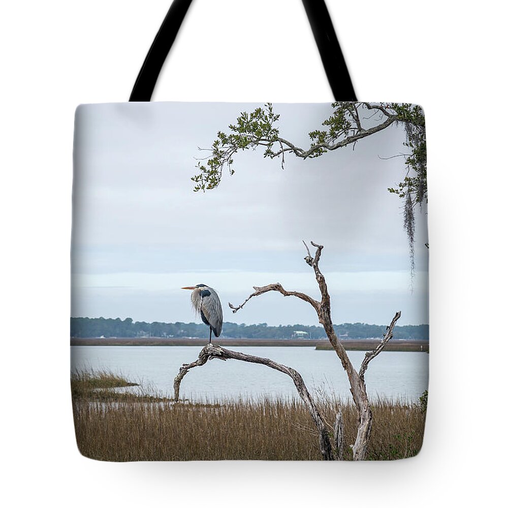 Pinckney Island Tote Bag featuring the photograph Standing Watch by Cindy Robinson