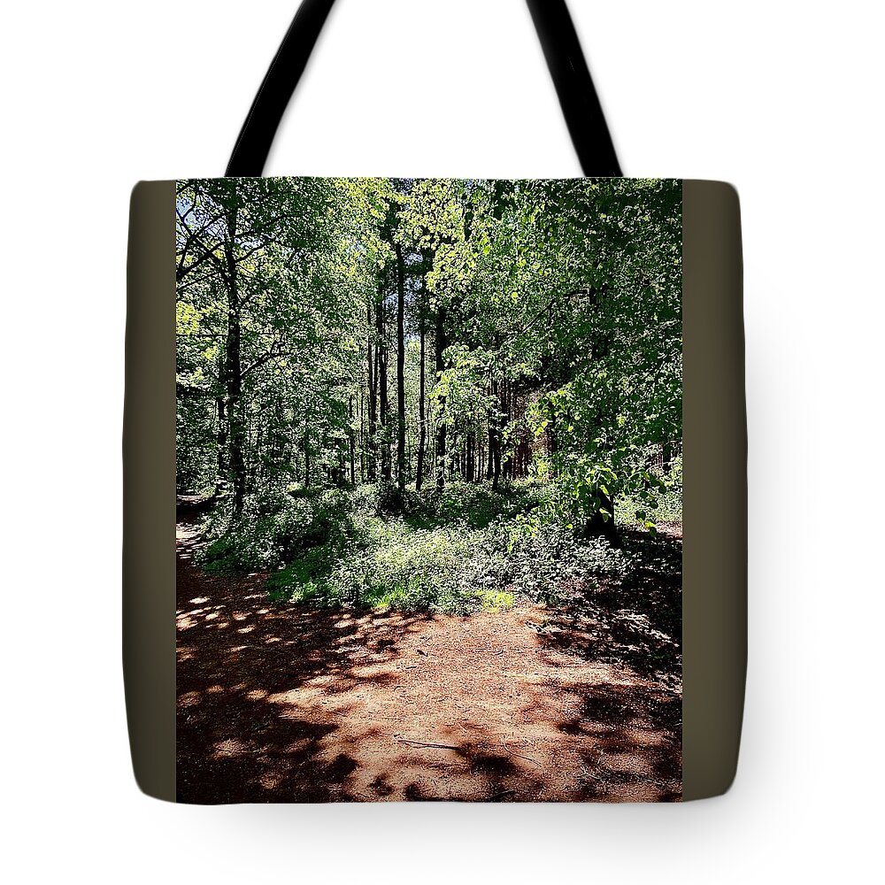 Star shape Sunlight in the Woods Tote Bag