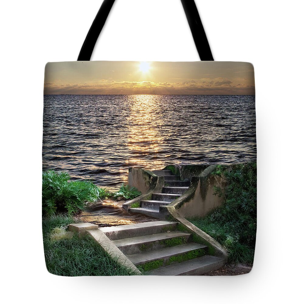 Water Tote Bag featuring the photograph Stare Into the Sea by Shara Abel