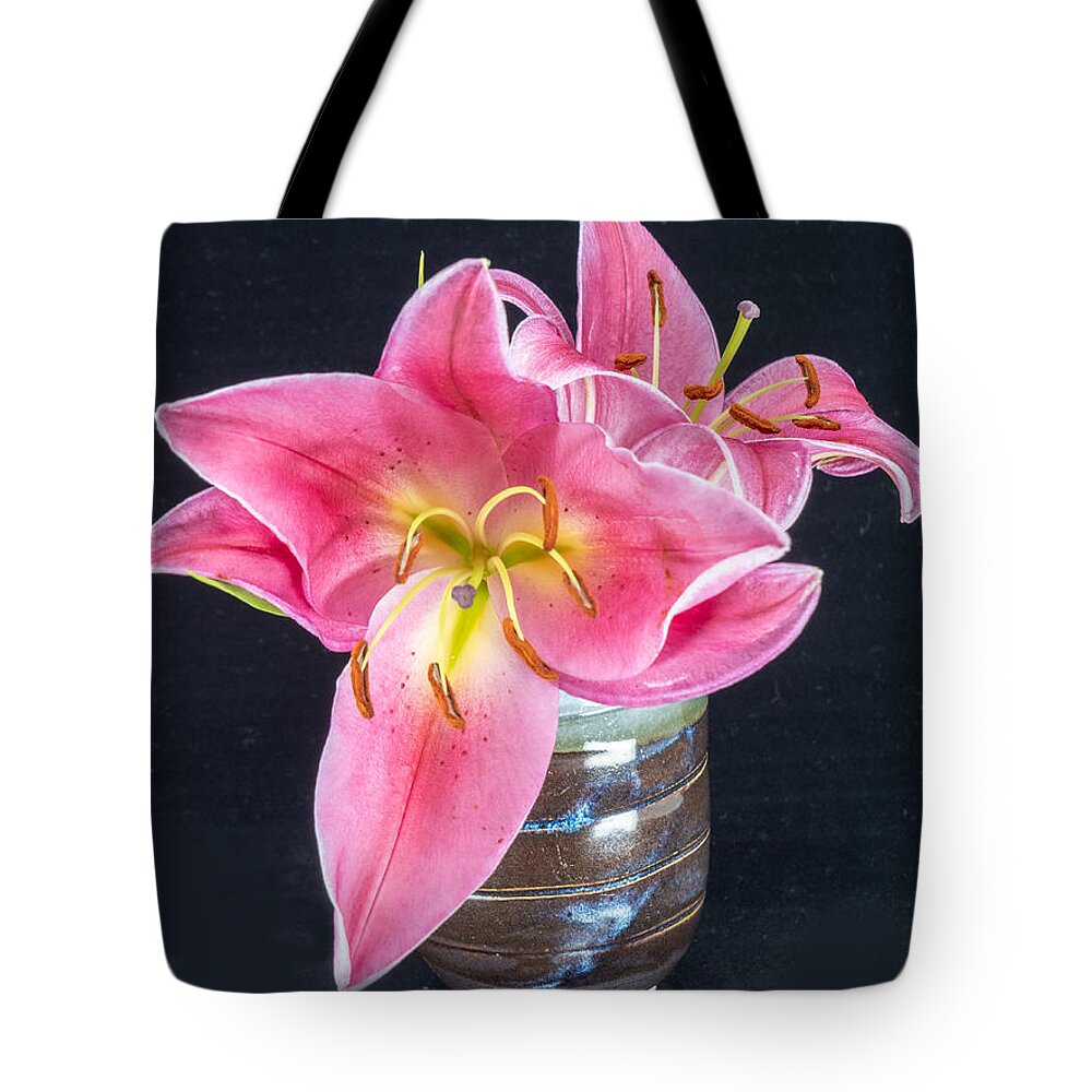 Pink Tote Bag featuring the photograph Stargazer Lily by L Bosco