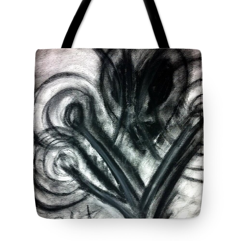 Dark Tote Bag featuring the pastel Staring into Mercury by Andrew Blitman