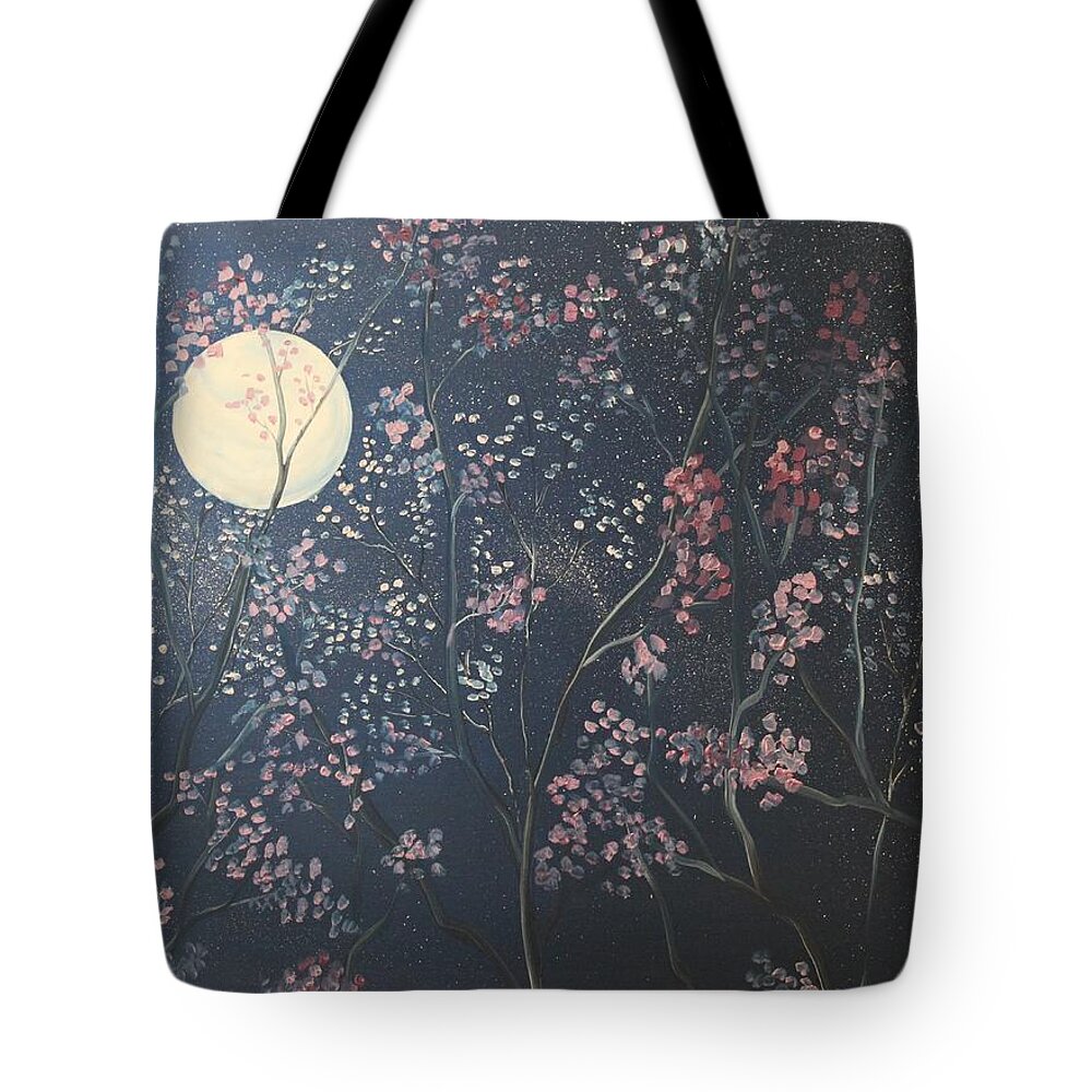 Flowers Tote Bag featuring the painting Starlit Blossoms by Berlynn