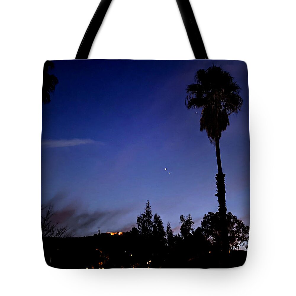 Evening Tote Bag featuring the photograph Starry Evening Sky by David Zumsteg