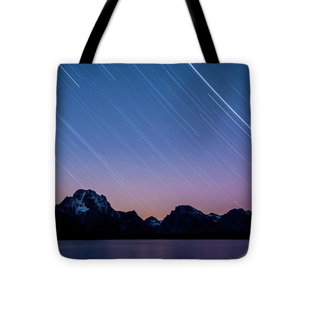 Grand Teton National Park Tote Bag featuring the photograph Stars in the Tetons by Melissa Southern