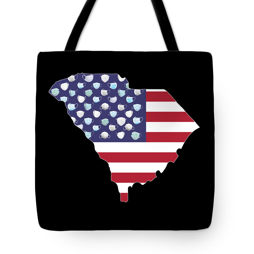 Digital Tote Bag featuring the digital art State of South Carolina by Fei A