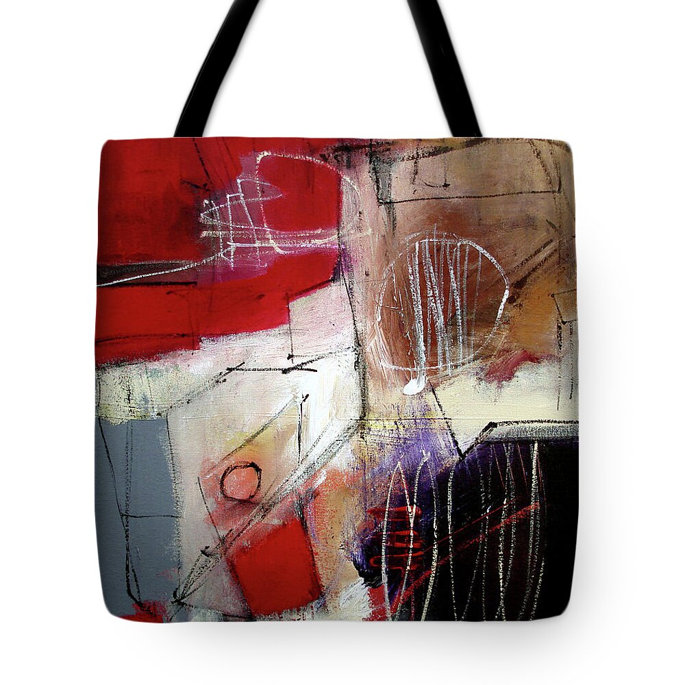 Abstract Tote Bag featuring the painting Stay Tuned by Jim Stallings