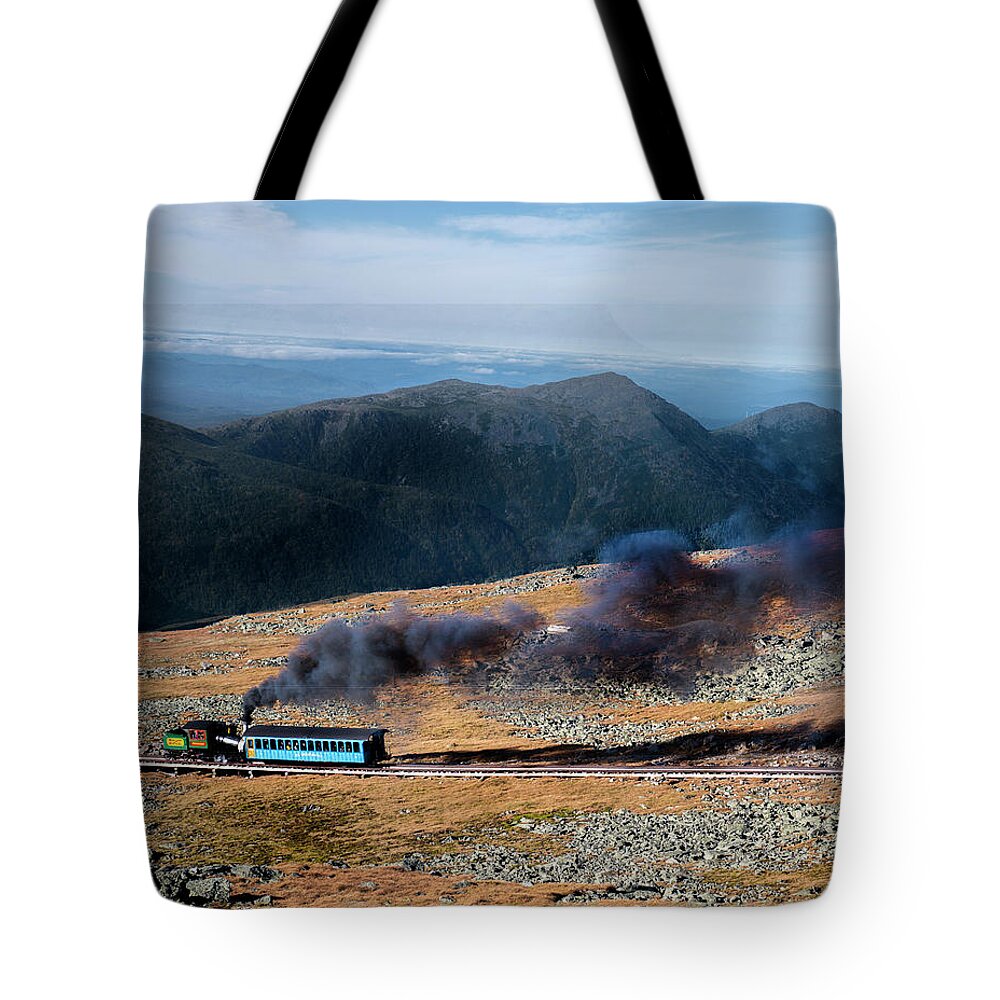 Steam Engine Tote Bag featuring the photograph Steam in the Mountains by Regina Muscarella