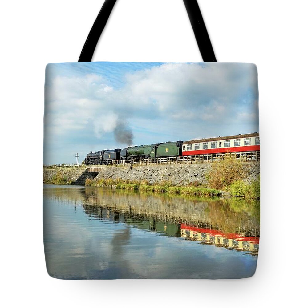 Steam Tote Bag featuring the photograph Steam Train Reflections by David Birchall