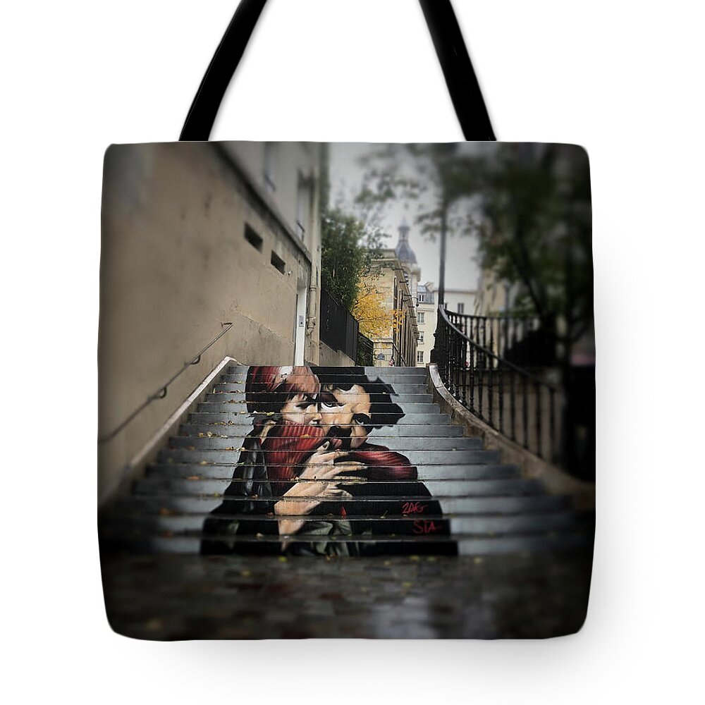 Paris Tote Bag featuring the photograph Step Mural 2 by Tom Reynen