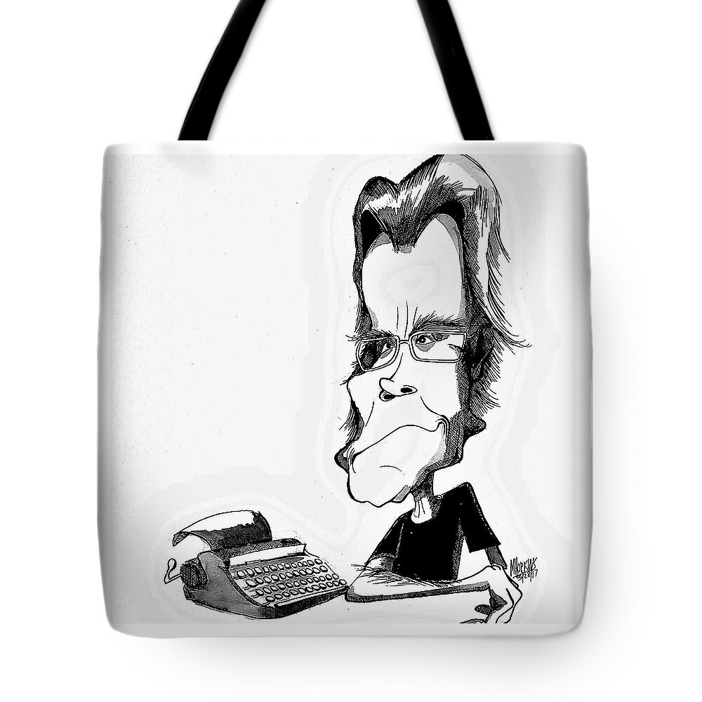 Novelist Tote Bag featuring the drawing Stephen King by Michael Hopkins