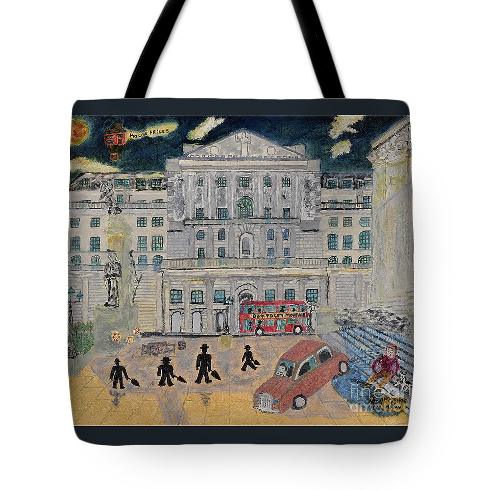 London Tote Bag featuring the painting Sterling Disaster by David Westwood