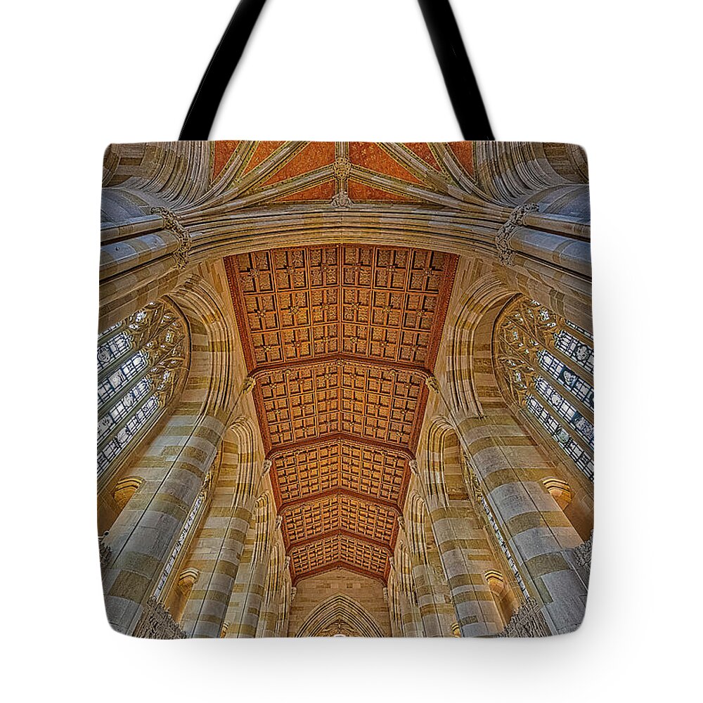 Yale University Tote Bag featuring the photograph Sterling Library Yale University CT by Susan Candelario