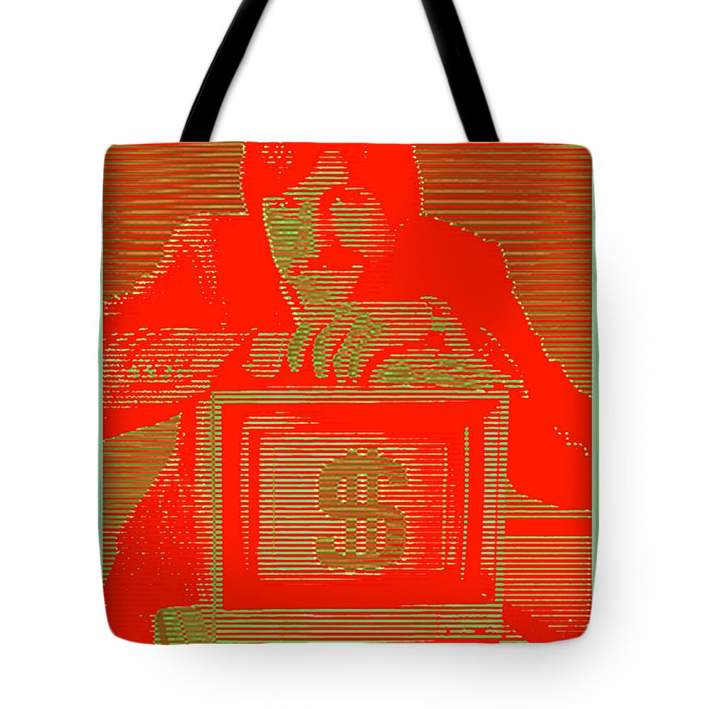 Wunderle Tote Bag featuring the digital art Steve Jobs V1B by Wunderle